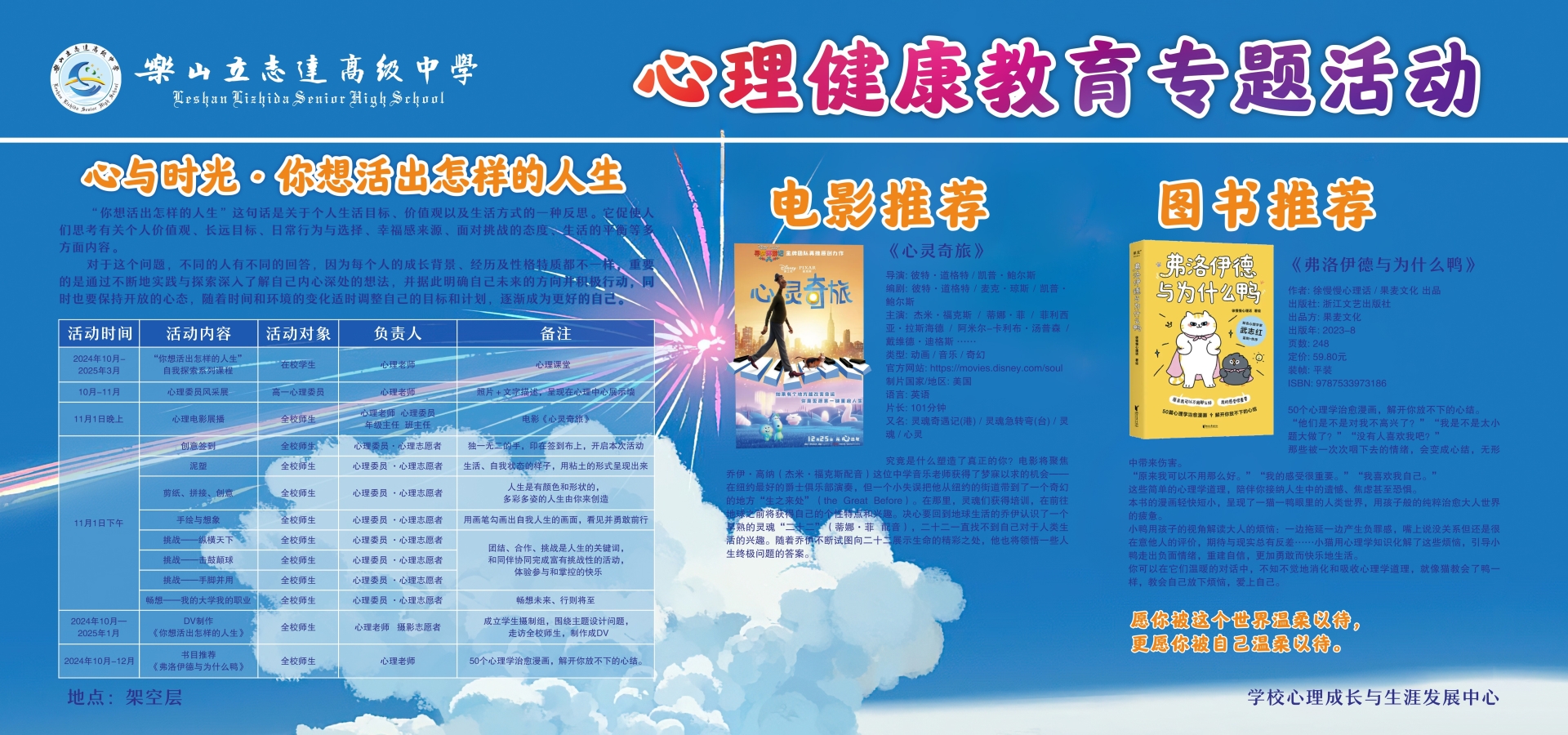 心与时光 | 你想活出怎样的人生 ——乐山立志达高级中学2024-2025学年心理健康教育专题活动